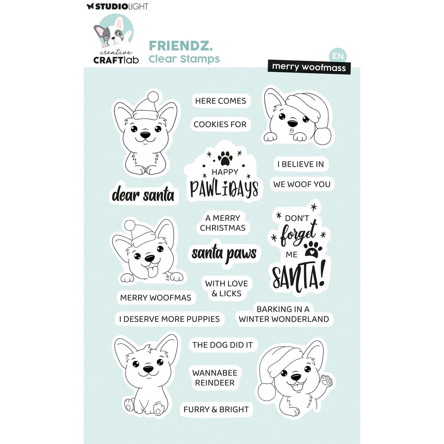 Creative craftlab • friendz clear stamps merry woofmass