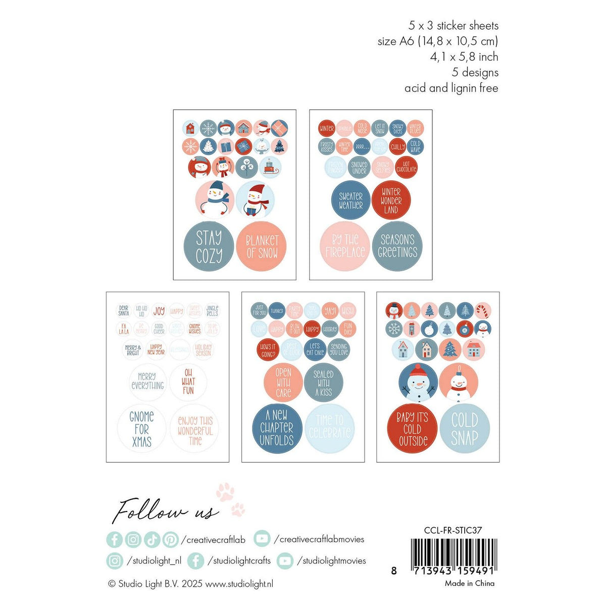 Creative craftlab • friendz sticker paper pad winter