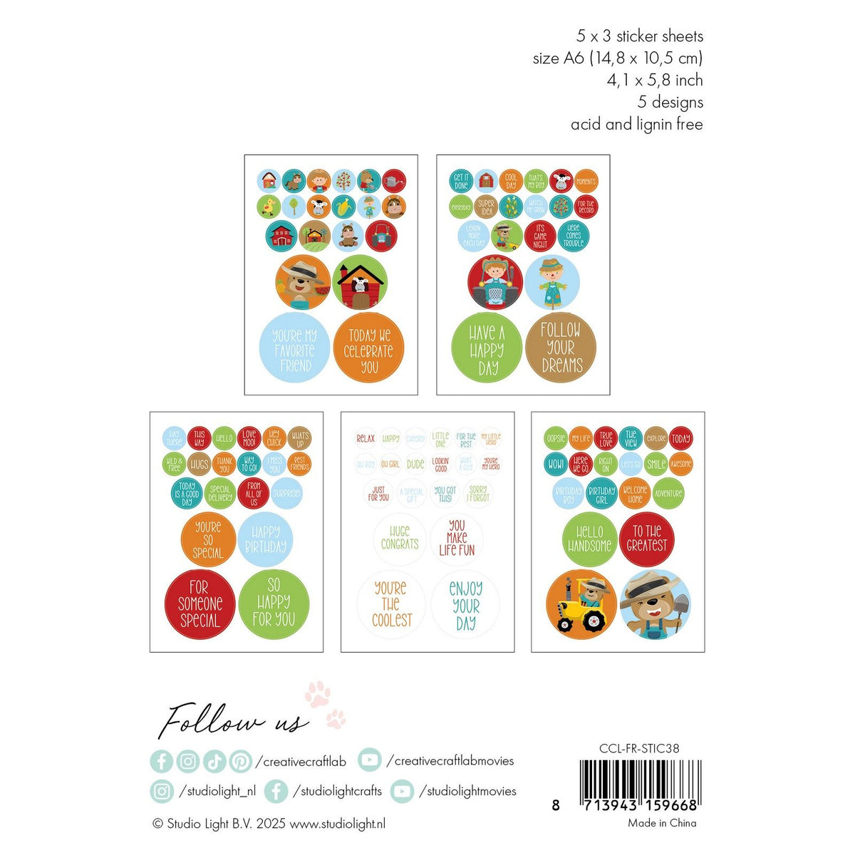 Creative craftlab • friendz sticker paper pad on the farm