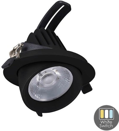 Enzo cct led downlighter zwart 30w banaan model 45gr. tri-white - led2385