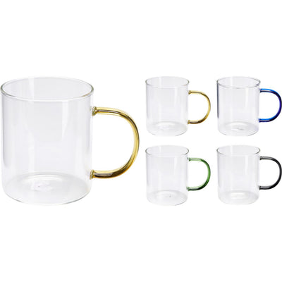 Koffie- theeglas met gekleurd oor