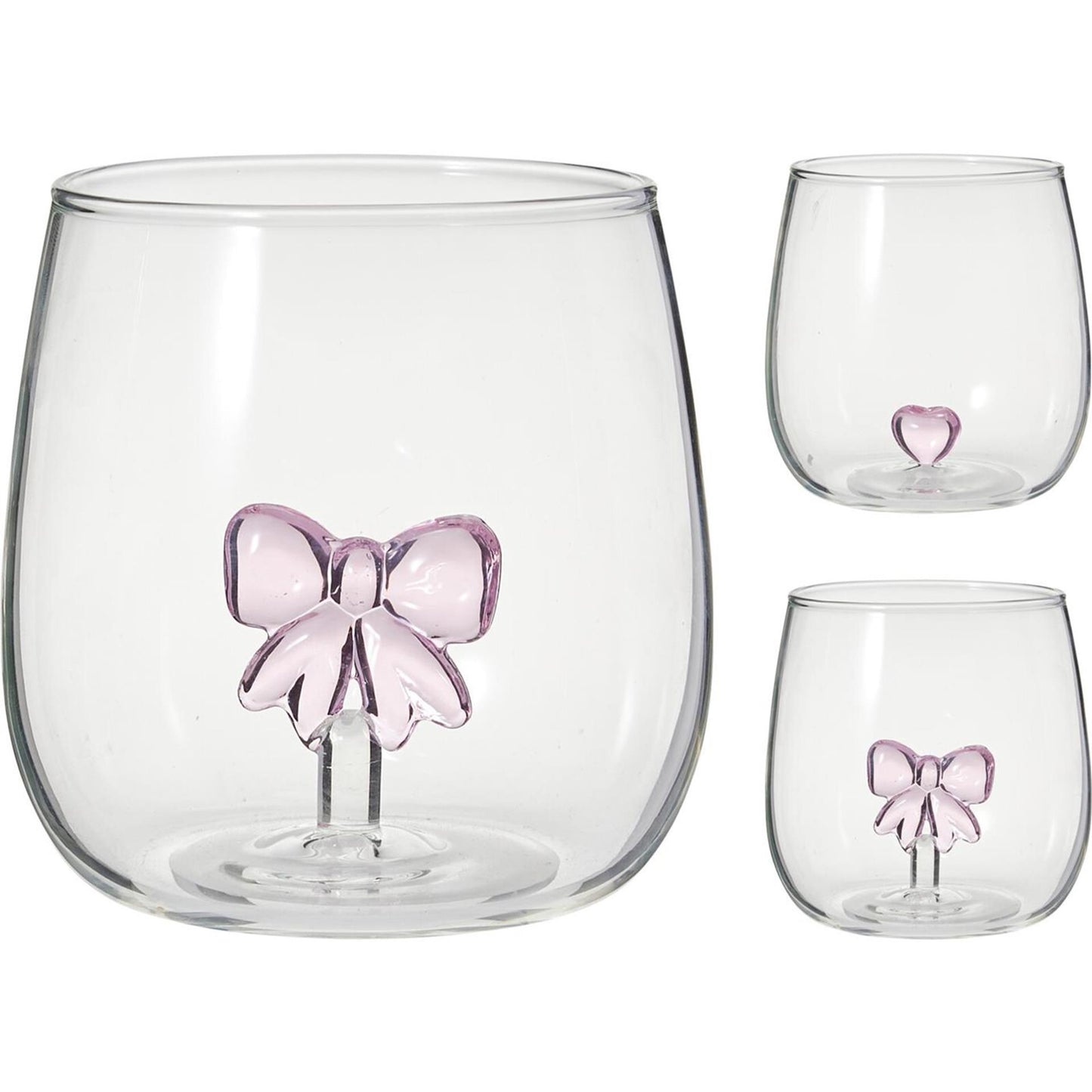 Home styling drinkglas met decoratie strik hart