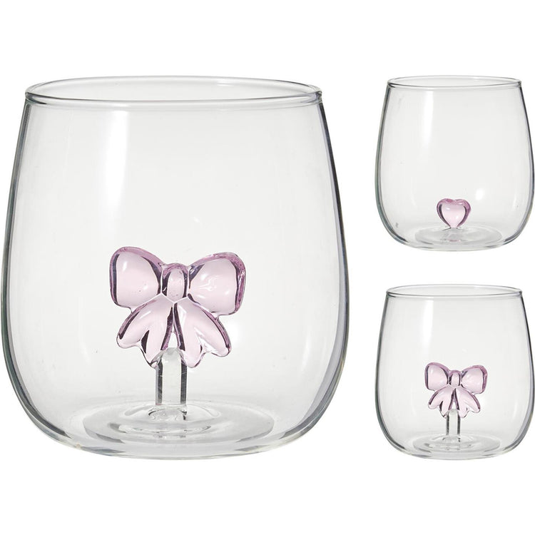 Home styling drinkglas met decoratie strik hart