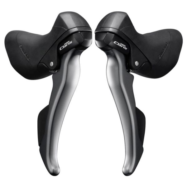 Shimano verstellerset met remhendels 2 x 8 speed claris st-r2000 - grijs zwart