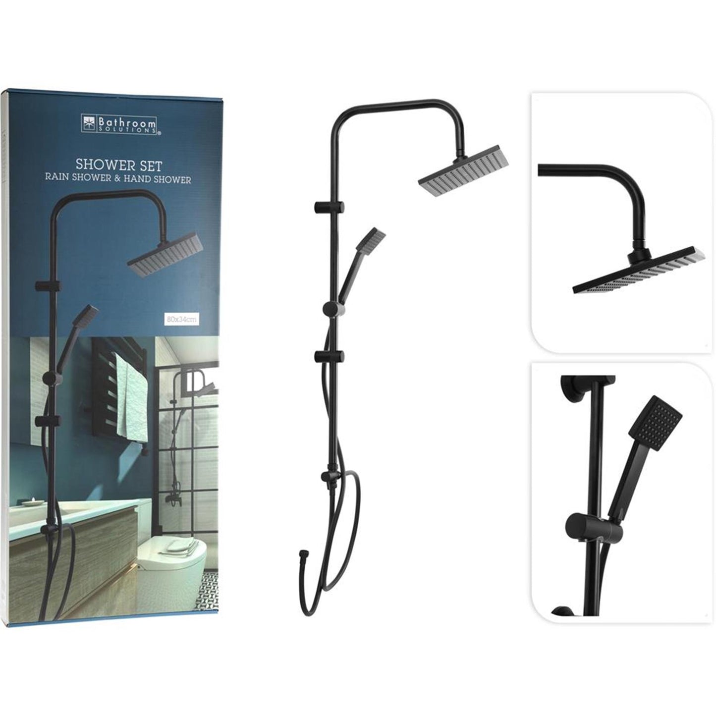 Bathroom solutions doucheset met regendouche mat zwart