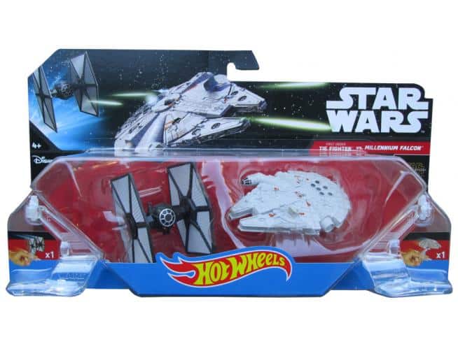 star wars hotwheels tie fighte + millennium ruimteschip