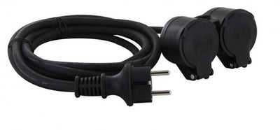 Enzo chacon verlengsnoer rubber tweeweg 3x1,5qmm 10m - 1167145