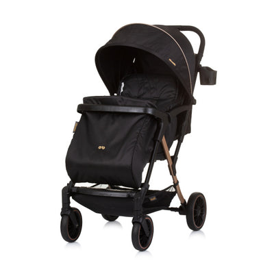 Chipolino amber opvouwbare buggy met voetenhoes obsidian zwart