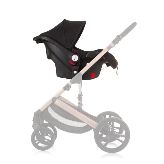Chipolino amore autostoel met adapters 40-85 cm groep 0+ obsidian zwart
