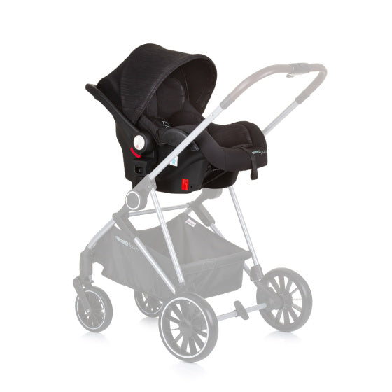 Chipolino aura autostoel met adapters 40-85 cm groep 0+ obsidian zwart