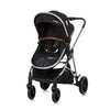 Chipolino aura opvouwbare 3-in-1 kinderwagen met luiertas obsidian zwart zilver