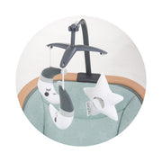 Chipolino velvet opvouwbare wipstoel met mobiel aloe wood mintgroen beige - afbeelding 5
