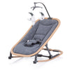 Chipolino velvet opvouwbare wipstoel met mobiel graphite wood grijs beige