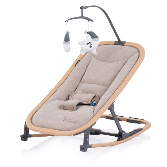 Chipolino Velvet Opvouwbare Wipstoel met Mobiel Sand Wood