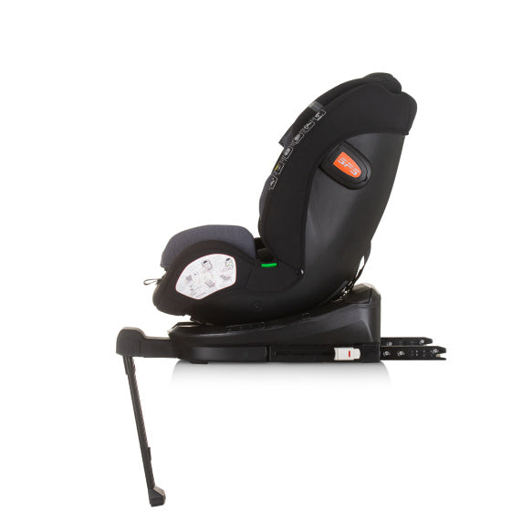 Chipolino tourino autostoel i-size 40-150 cm isofix 360° obsidian zwart grijs