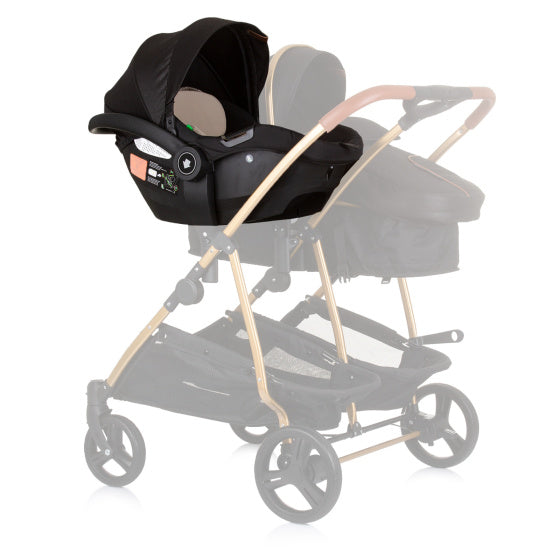 Chipolino duo autostoel 40-87 cm groep 0+ obsidian zwart beige