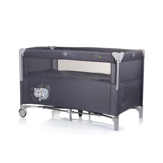 Chipolino opvouwbaar campingbedje met opklapbare zijkant granite antraciet