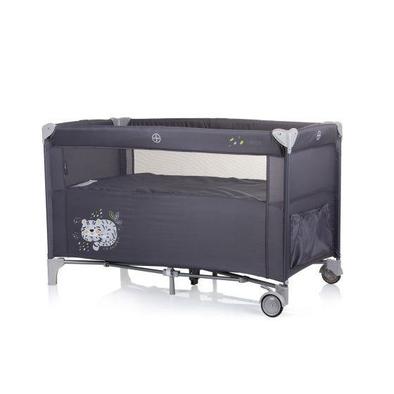 Chipolino opvouwbaar campingbedje met opklapbare zijkant granite antraciet