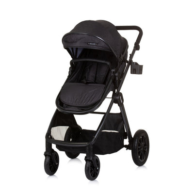 Chipolino harmony opvouwbare 3-in-1 kinderwagen met luiertas granite antraciet