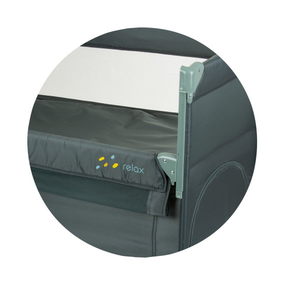 Chipolino opvouwbaar campingbedje met opklapbare zijkant granite antraciet