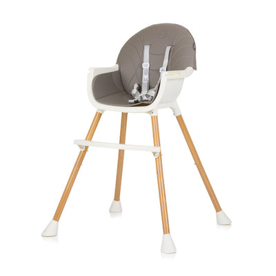 Chipolino rio 2-in-1 kinderstoel met eetblad zitkussen graphite grijs wit