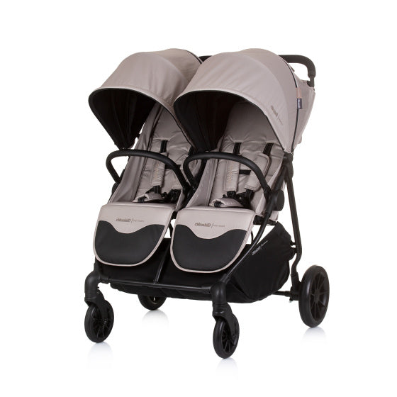 Chipolino top opvouwbare buggy voor 2 macadamia beige zwart