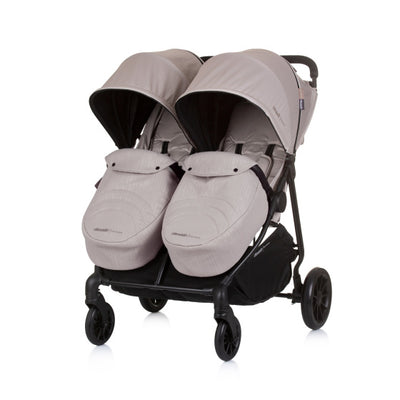 Chipolino top opvouwbare buggy voor 2 macadamia beige zwart
