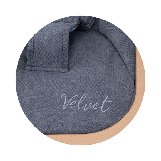 Chipolino velvet opvouwbare wipstoel met mobiel graphite wood grijs beige