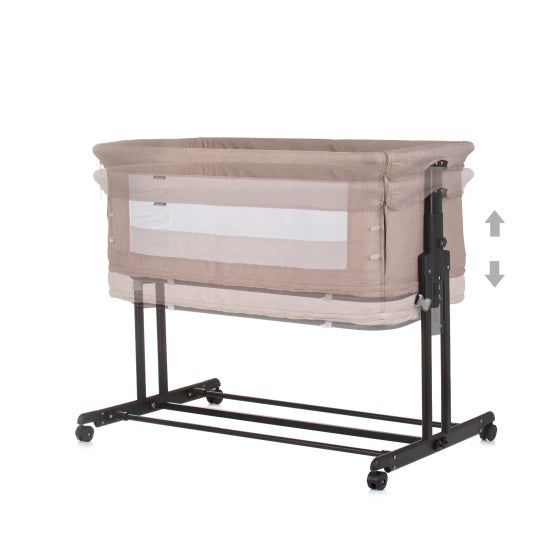 Chipolino zen co-sleeper box met klamboe macadamia beige