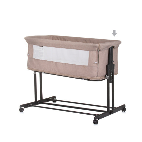 Chipolino zen co-sleeper box met klamboe macadamia beige
