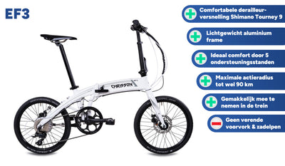 Chrisson ef3 20 inch 32 cm unisex 9v mechanische schijfrem wit