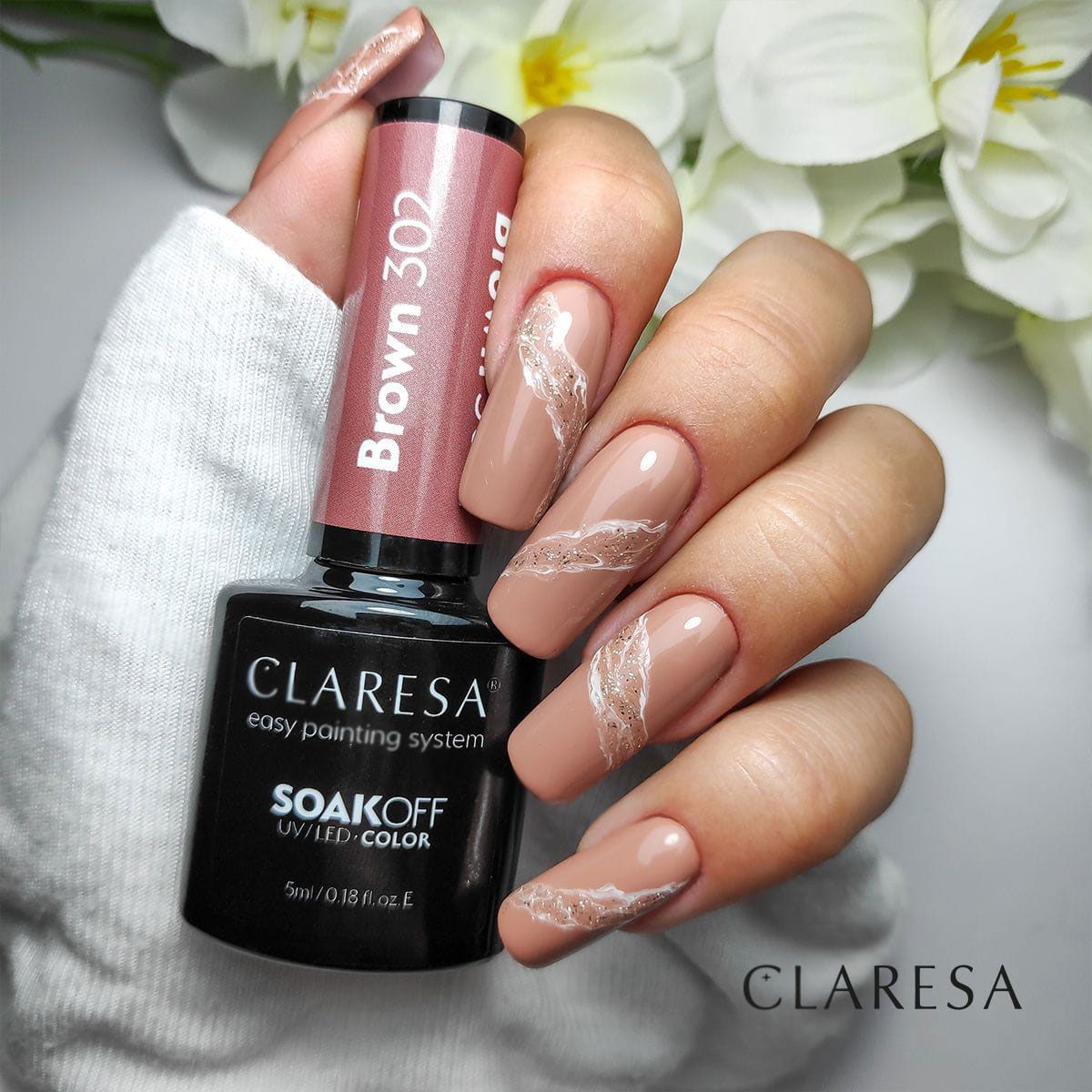 Claresa uv led gellak 5ml brown 302 take me to the river