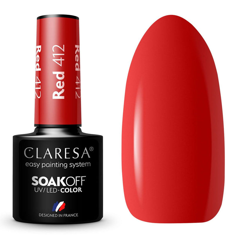 Claresa uv led gellak 5ml red 412 take me to the river