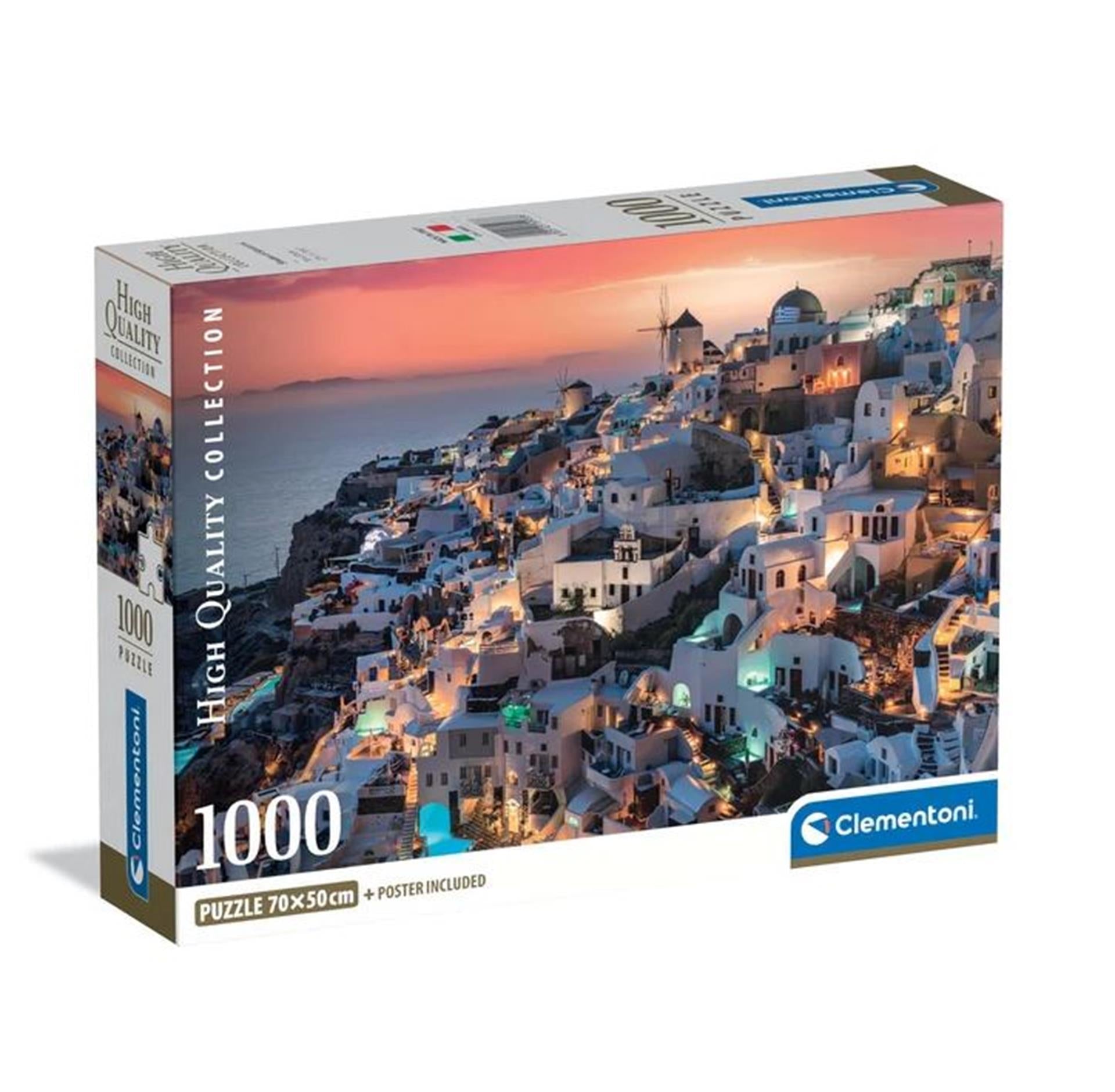 Clementoni puzzel 1000 stukjes shades of santorini 2025-comp