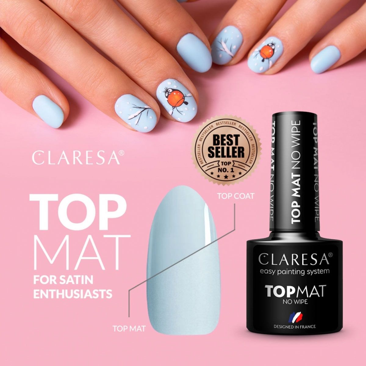 Claresa top coat mat no wipe 5ml
