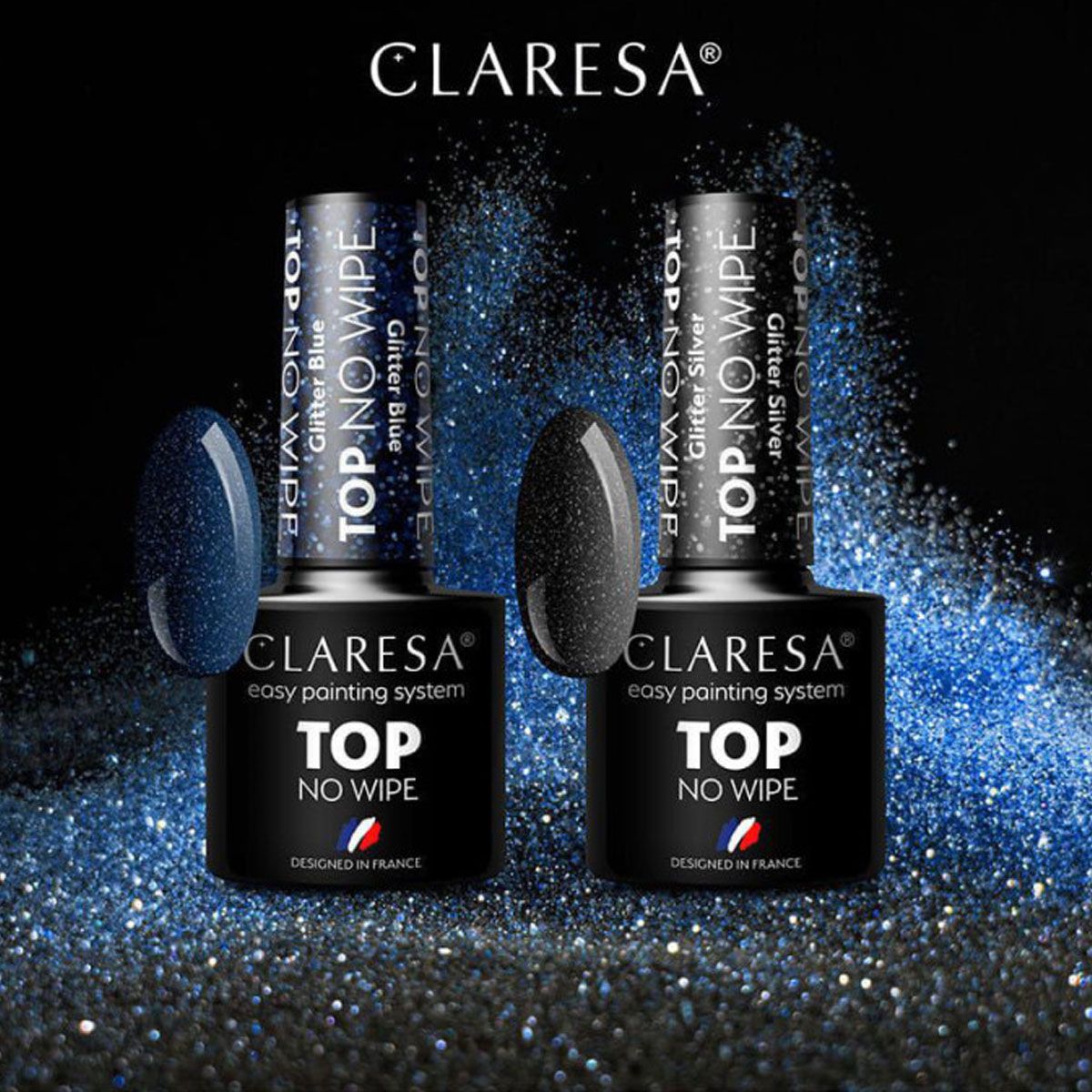 Claresa top coat no wipe glitter silver 5ml