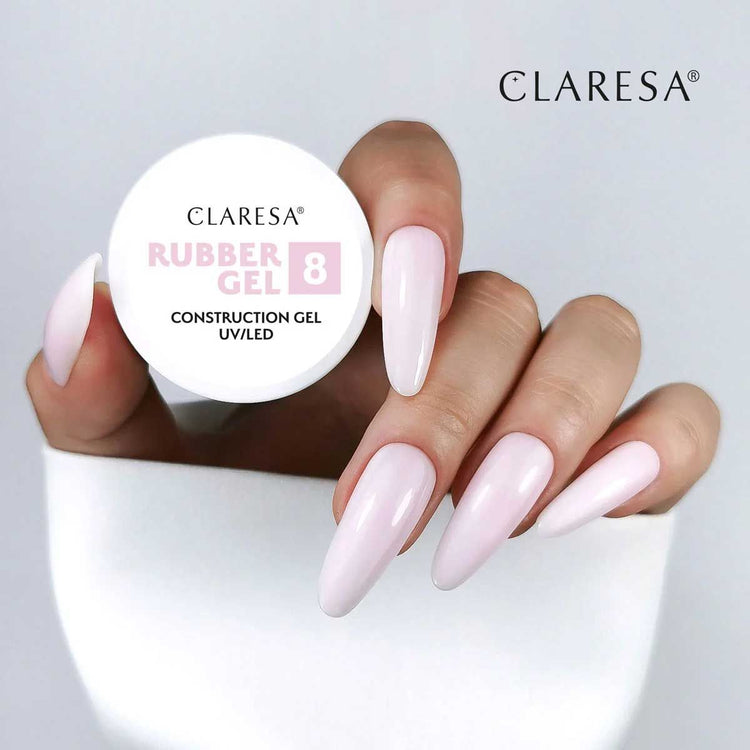 Claresa rubber gel 8 ballerina pink 90gr.