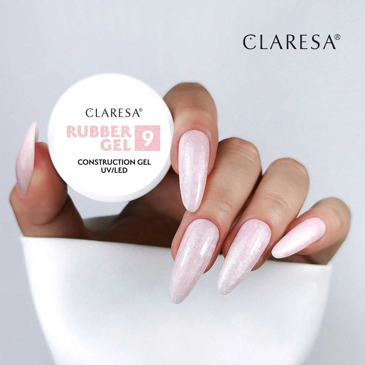 Claresa rubber gel 9 sparkle pink 12gr.
