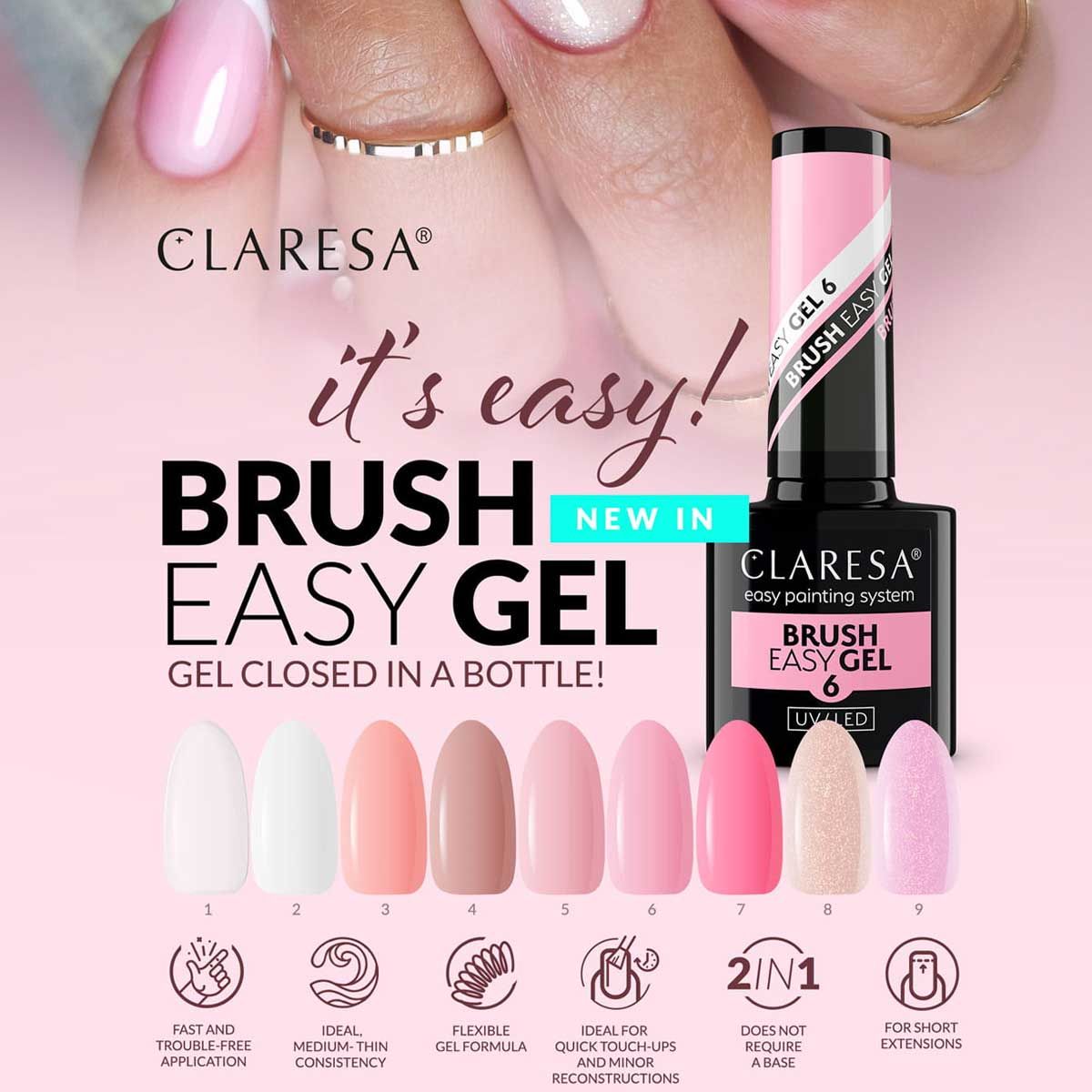 Claresa brush easy gel 8 5ml