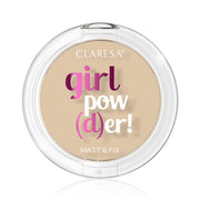 Claresa girl pow(d)er! matt fix pressed powder 02 natural beige 12gr. - afbeelding 1