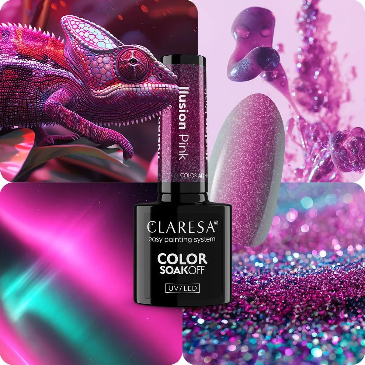Claresa uv led gellak 5ml color alchemy - illusion pink