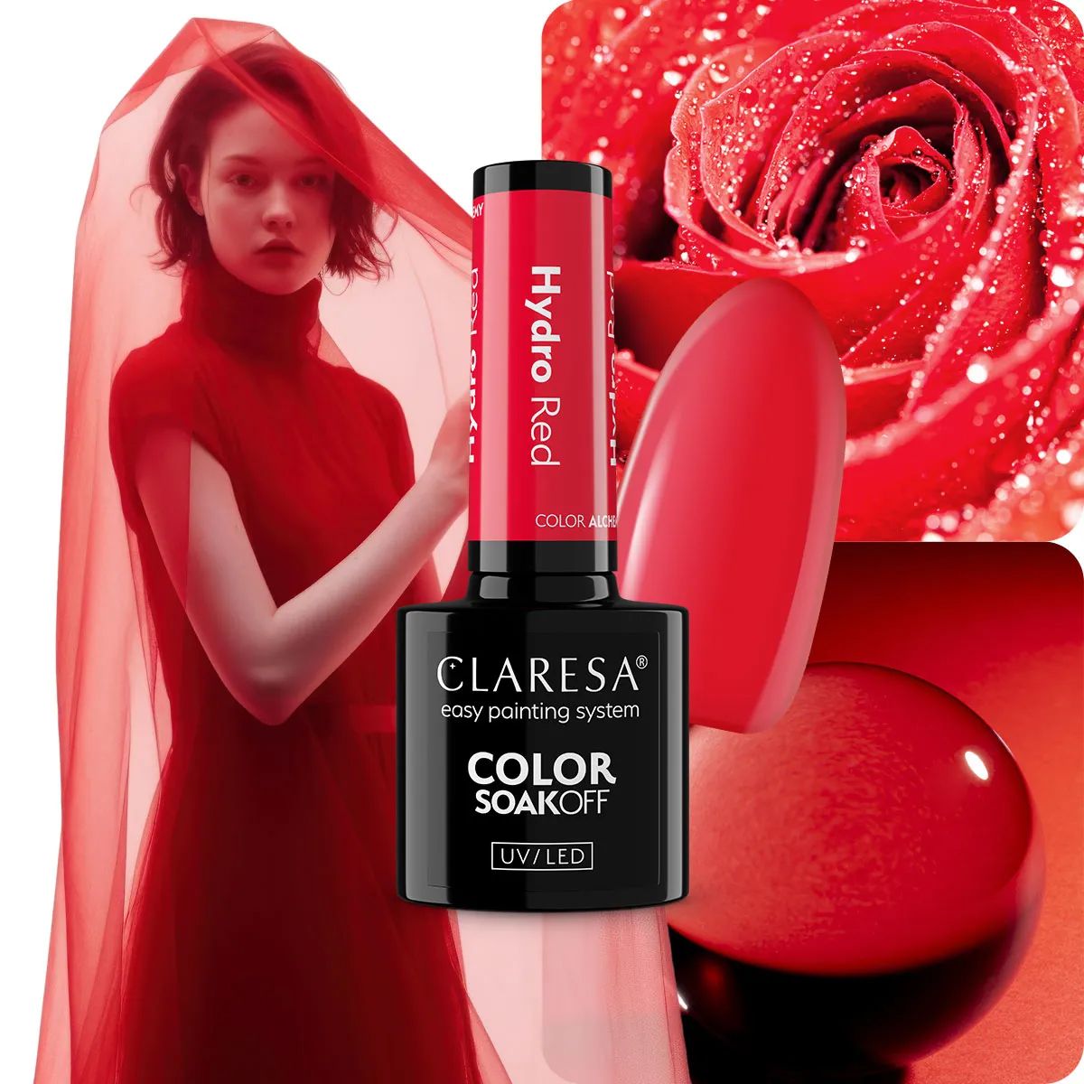 Claresa uv led gellak 5ml color alchemy - hydro red