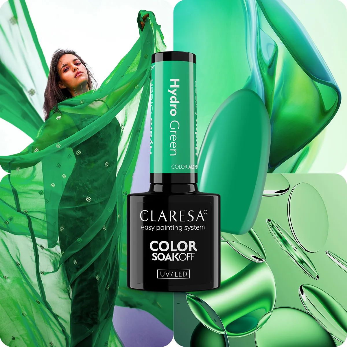 Claresa uv led gellak 5ml color alchemy - hydro green