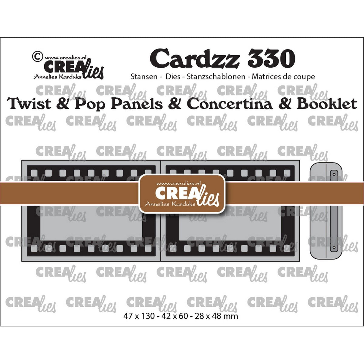 Crealies • cardzz twist pop a5 panelen leporello miniboekje filmstrip