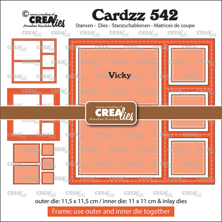 Crealies • cardzz frame inlays vicky (3 vierkantjes en 2 rechthoeken)
