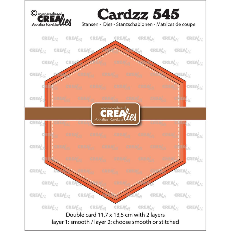 Crealies • cardzz dubbele kaart zeshoek