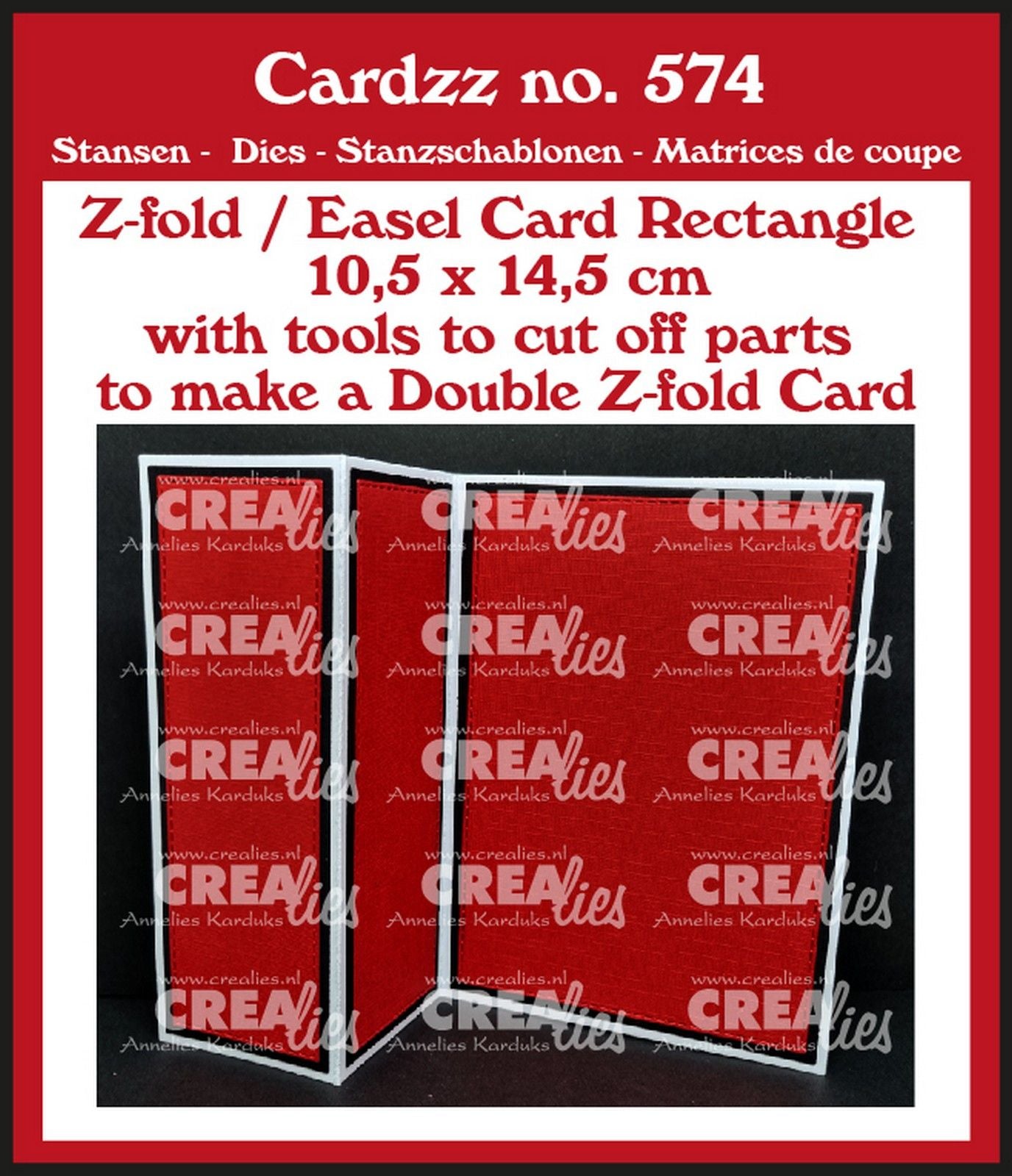 Crealies • cardzz (double) z-fold easel card rechthoek verticaal