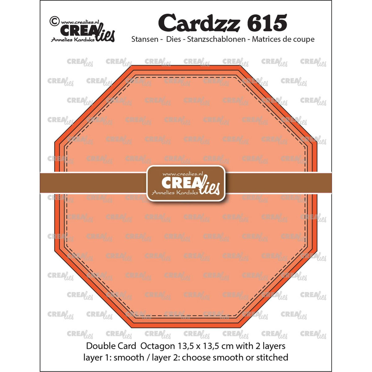 Crealies • cardzz dubbele kaart achthoek