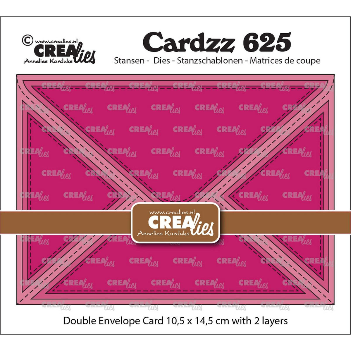 Crealies • cardzz dubbele envelopkaart rechthoekig