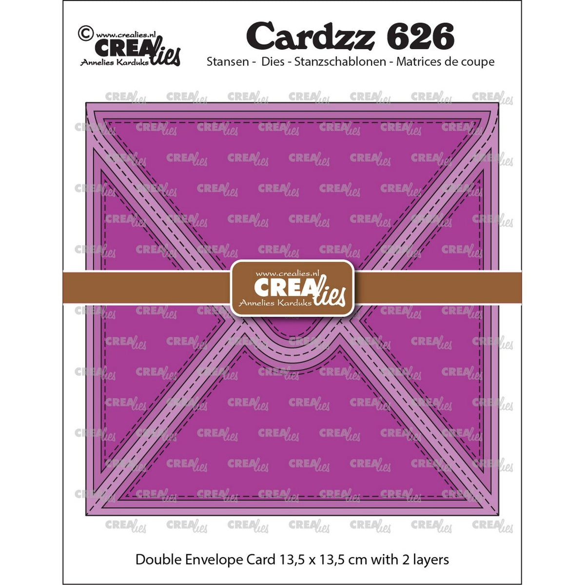 Crealies • cardzz dubbele envelopkaart vierkant